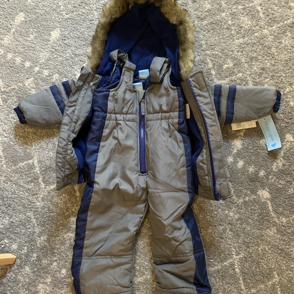 New with tags. Snow bib and warm snow jacket. 18 months